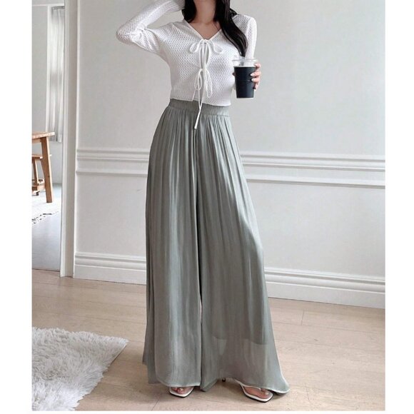 Wide Leg Pant Gray/Green - Picture 3 of 8